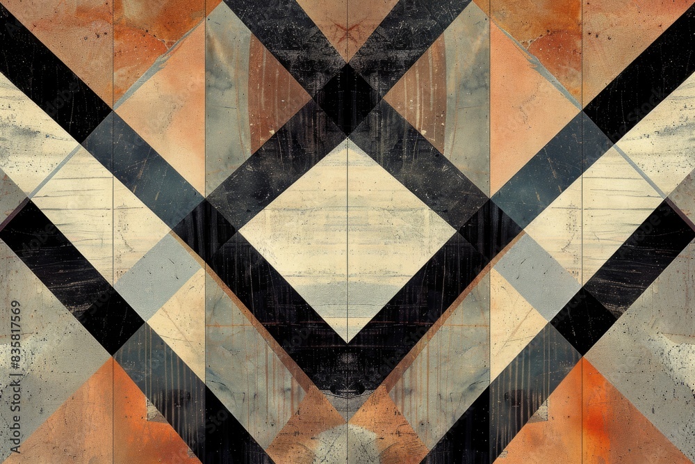 custom made wallpaper toronto digitalSymmetrical geometric shapes in muted tones, representing balance and harmony