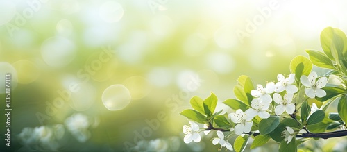 Green leaf on a blurred greenery background in a garden with sunlight, creating a natural scenery with copy space for an image of fresh green plants, representing ecology and freshness.