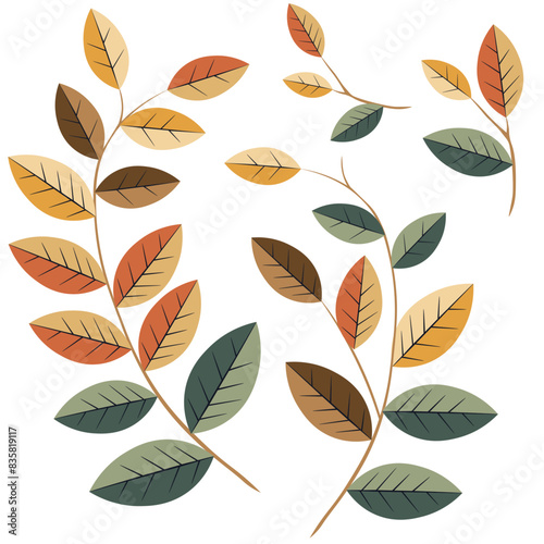 leaves in autumn colors vector illustration good for graphics