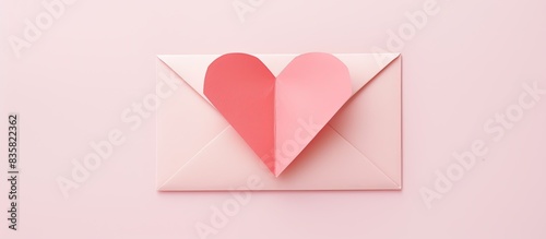 Abstract background of paper hearts on a soft pink pastel backdrop, ideal for Saint Valentine's Day, Mother's Day, birthdays, invitations, and celebrations with copy space image.