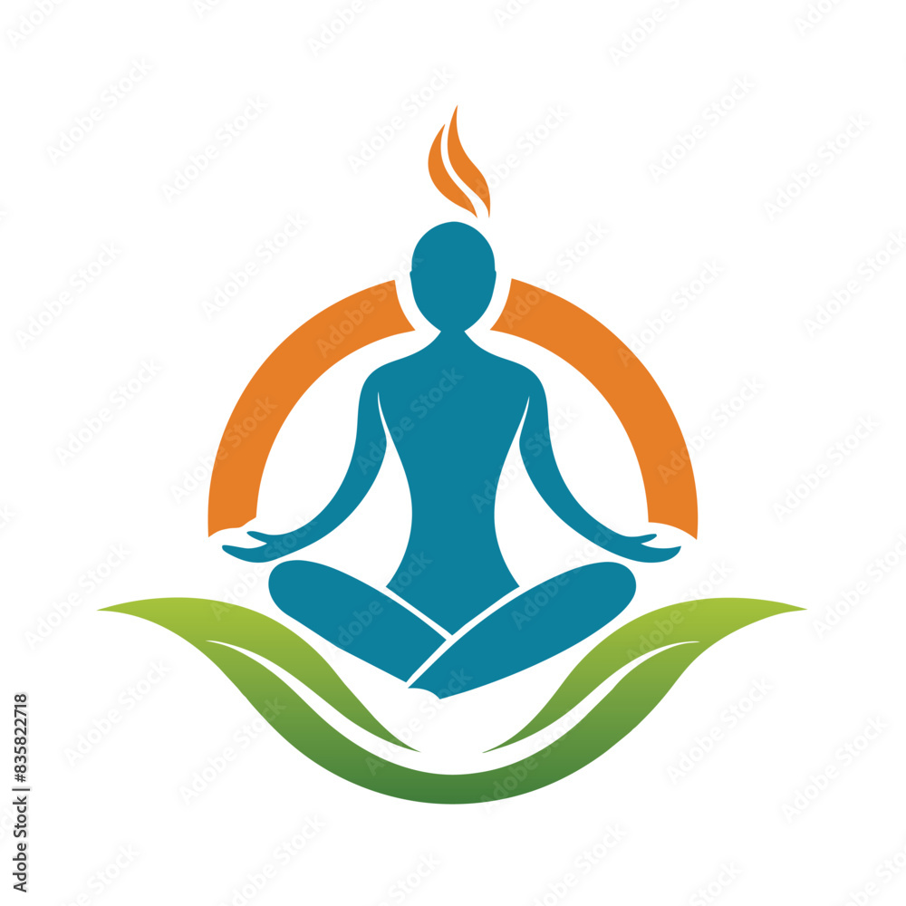 Modern minimalist body massage logo vector art illustration design.