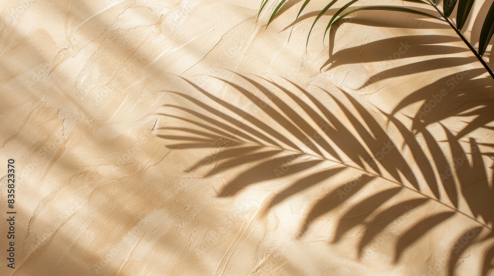 Obraz premium The palm leaf shadow
