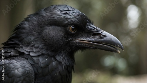 portrait of a vulture Melancholic Raven Close-Up of Tearful Face