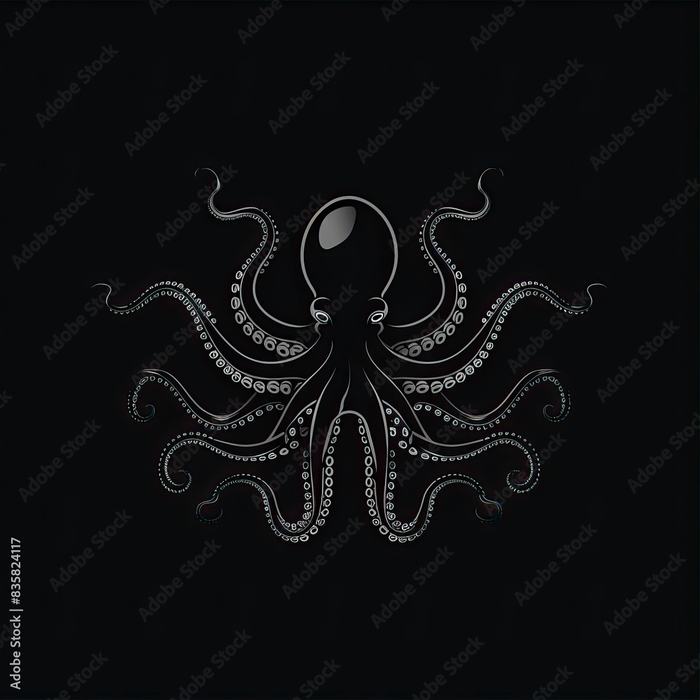 Fototapeta premium black octopus logo