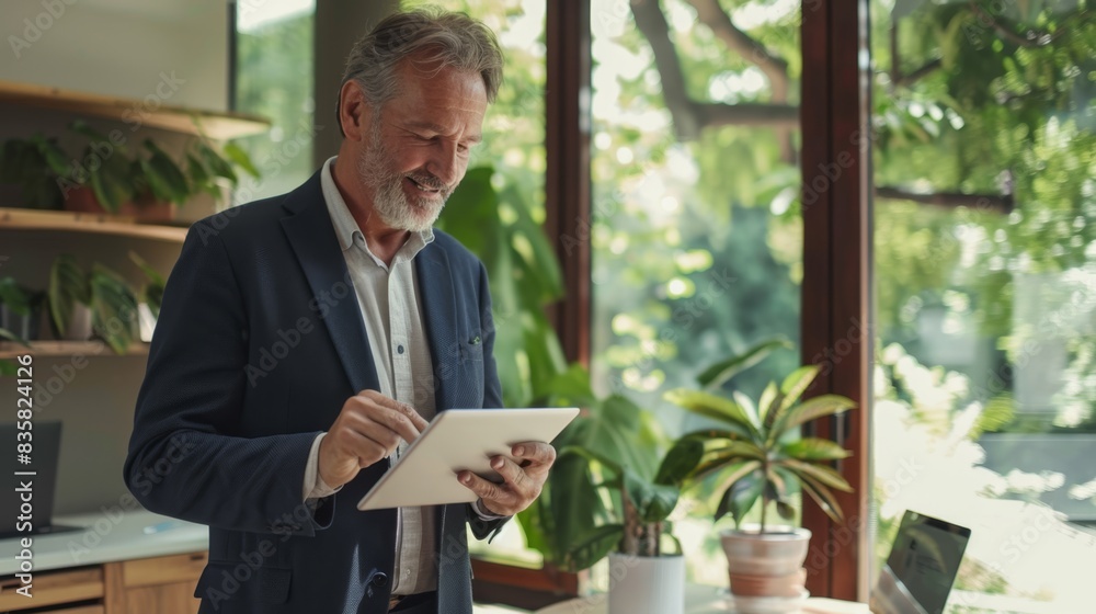 Businessman using digital tablet