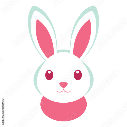 Bunny logo icon vector art illustration design white background.