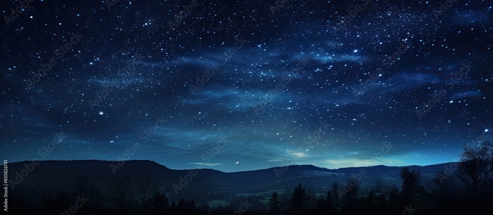 Photo of a meteor shower captured against a backdrop of a galaxy, providing a stunning copy space image.