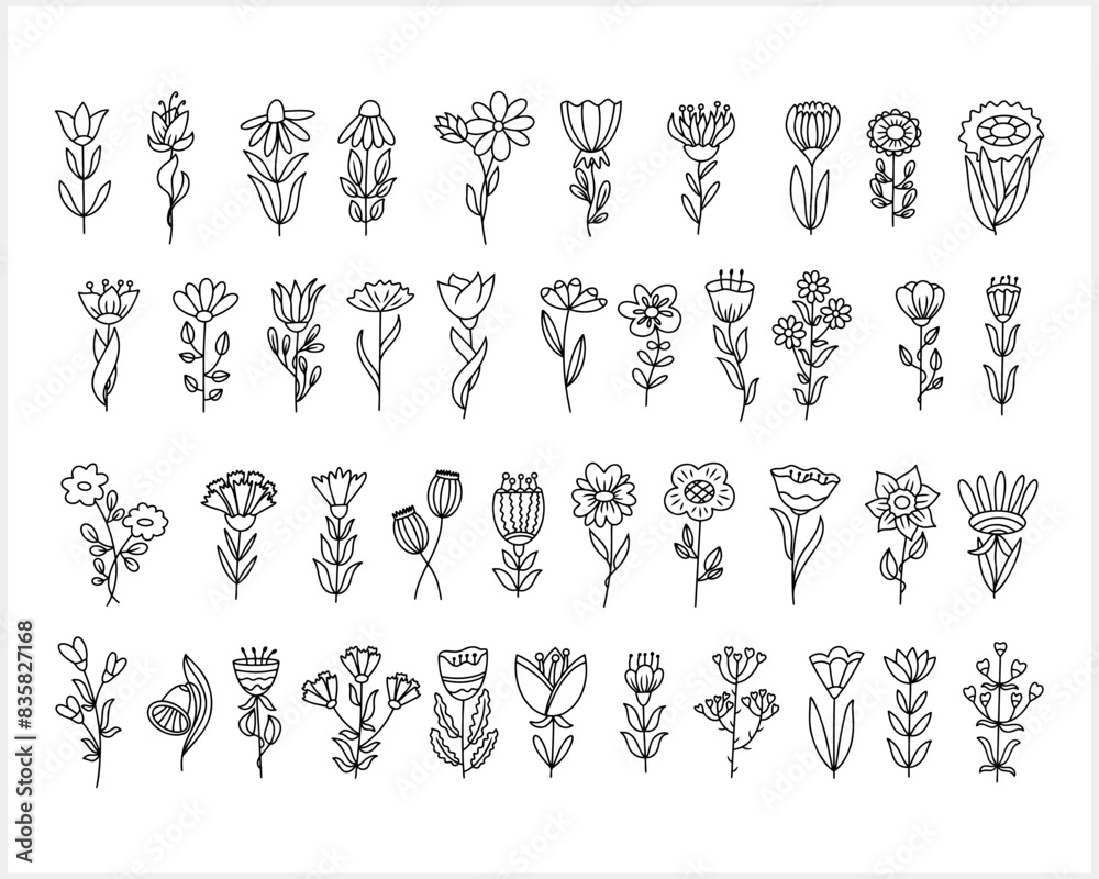 Fototapeta premium Flower clipart isolated. Cartoon sketch icon. Vector stock illustration. EPS 10