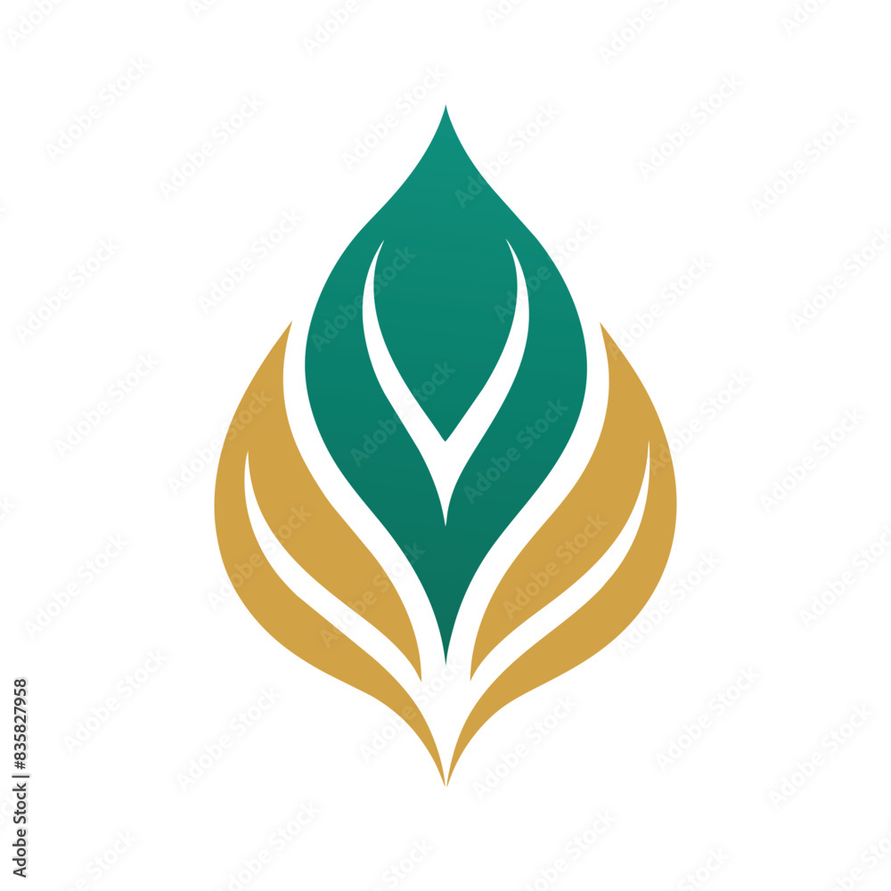 Fashion logo stylized emerald green leaf icon vector art illustration design. Fashion logo stylized emerald green leaf icon vector art illustration design.