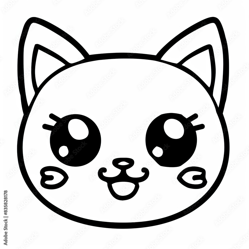 Black and white simple outline cats head emoticon pictures
Black and white simple outline cats head emoticon pictures