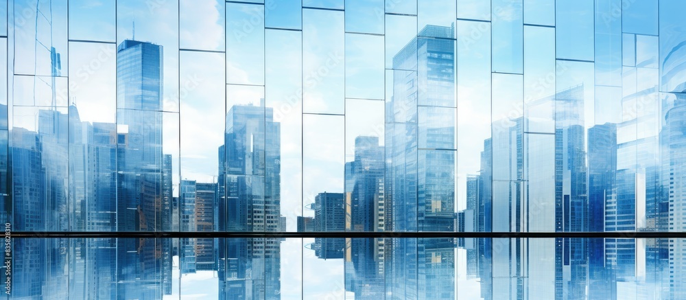 View of tall buildings from below, with ample copy space image. View of tall buildings from below, with ample copy space image.