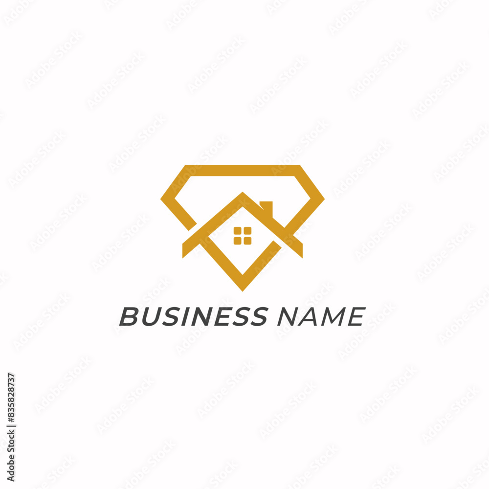 design logo creative line diamond and home