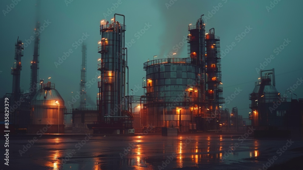 Fototapeta premium Industrial Background with Big Tank
