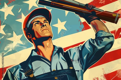 A retro-style propaganda poster promoting the virtues of maintenance as a patriotic duty generated by AI photo