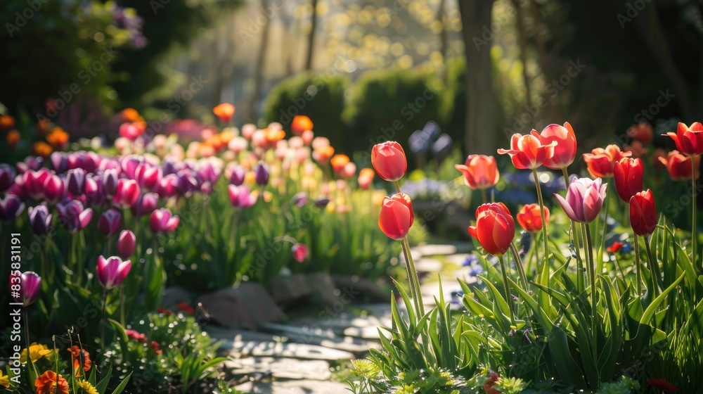 Obraz premium Blooming Flowers in a Spring Garden