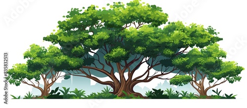 Summer-themed banner with a banyan tree leaf on a dark background, providing a copy space image for text and design.