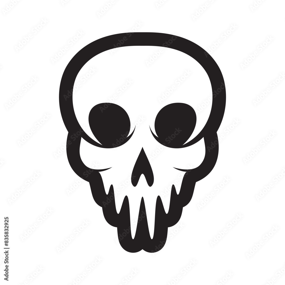 spooky human head skull logo design spooky human head skull logo design