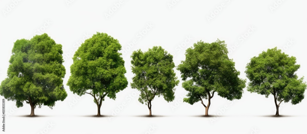 Fototapeta premium Tropical tree against a white background with copy space image.