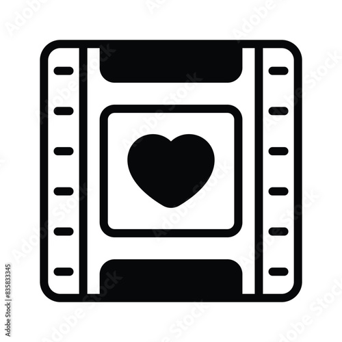 An editable vector of romantic reel in unique design style