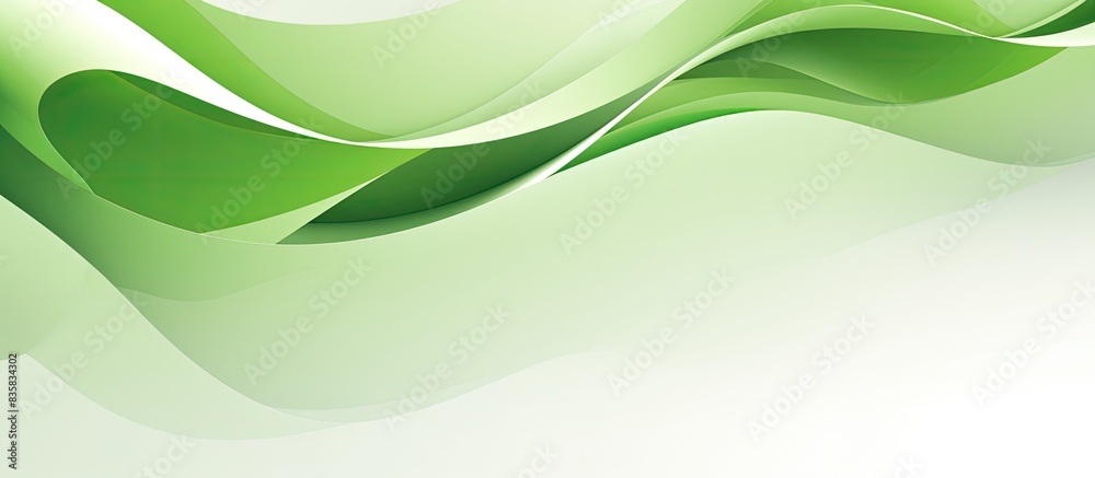 Top view of a minimal paper cut style composition with layers of green-toned geometric shapes and lines on an abstract green paper texture background, providing copy space image. Top view of a minimal paper cut style composition with layers of green-toned geometric shapes and lines on an abstract green paper texture background, providing copy space image.