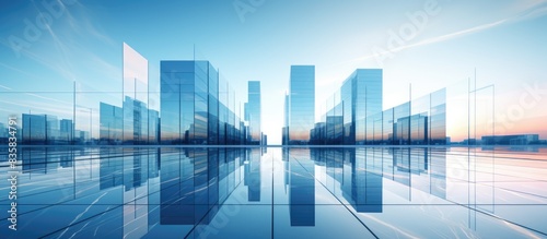 Abstract image of red skyscrapers in the sky  with copy space image.