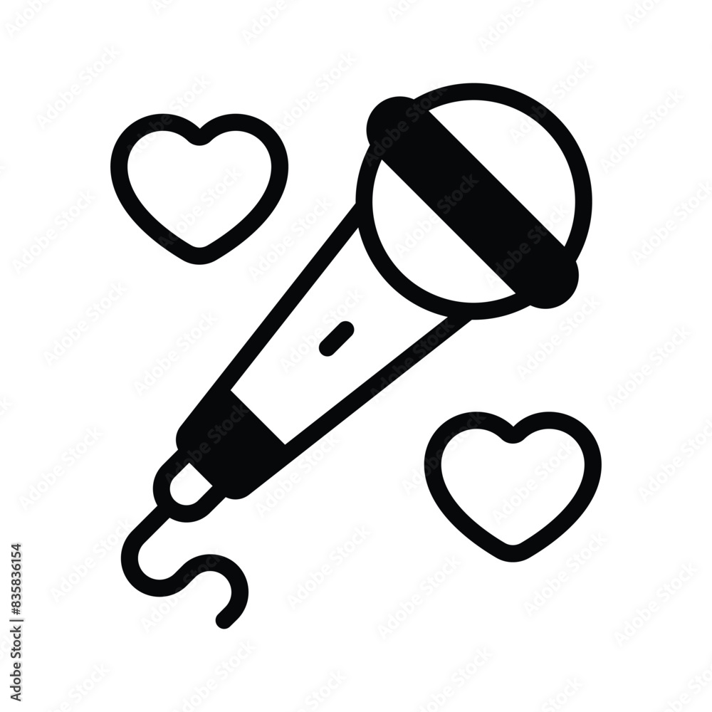 Well designed icon of wired microphone, singing mic in modern style Well designed icon of wired microphone, singing mic in modern style