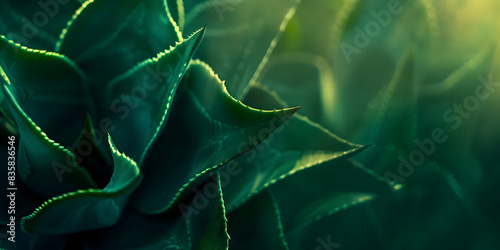 closeup agave cactus, abstract natural pattern background and textures. photo