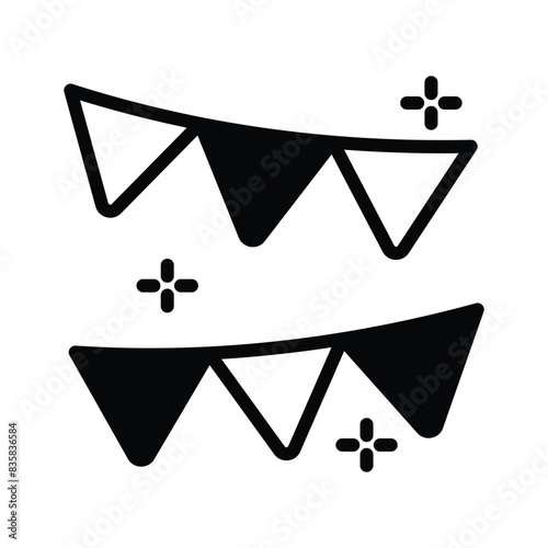Get this visually perfect icon of garlands, decoration equipment