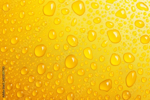 Drops of water on a yellow background