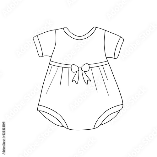 Newborn wear outline for coloring on a white background