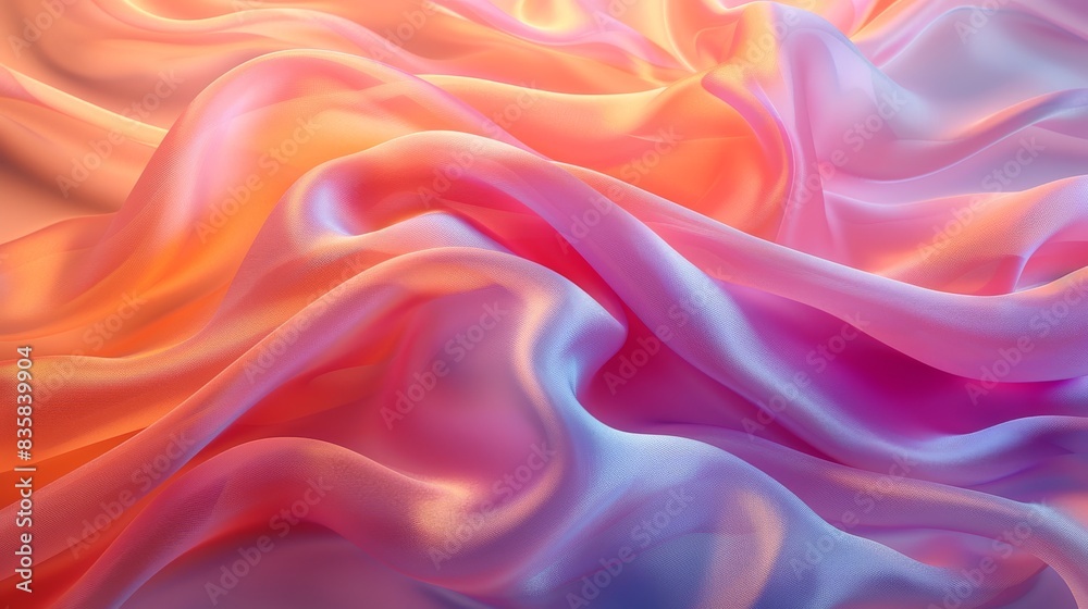 Colorful silky fabric with soft folds Colorful silky fabric with soft folds
