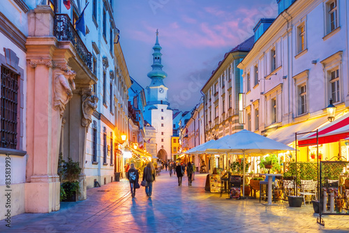 Photography Cityscape image of downtown Bratislava, capital city of Slovakia