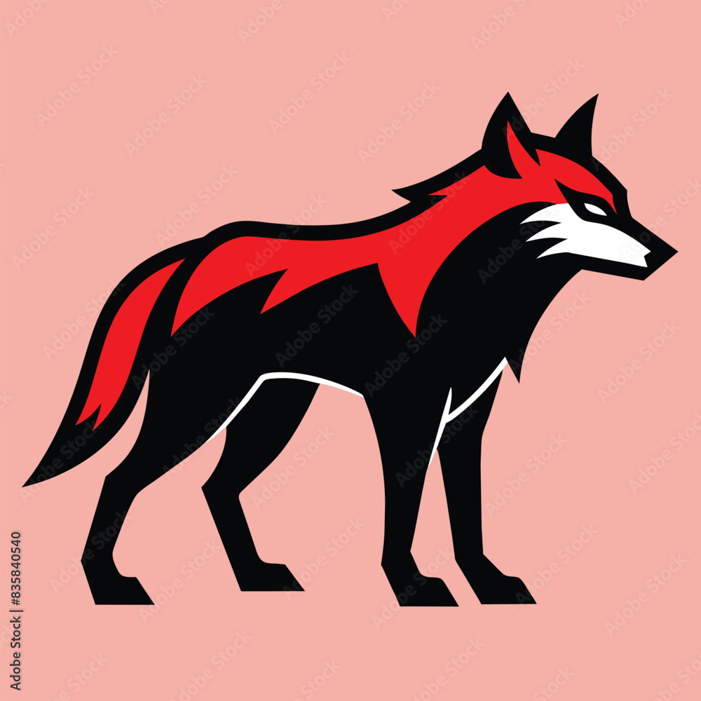 Solid color Desert Wolf animal vector design
