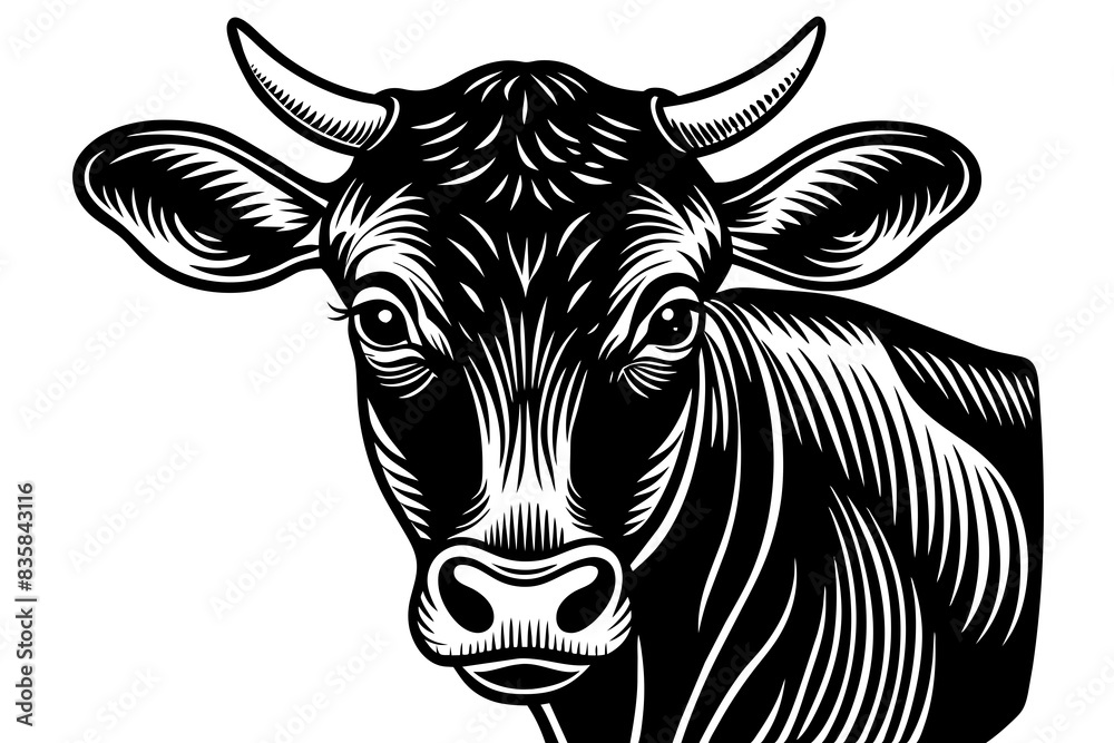 cow face silhouette vector illustration cow face silhouette vector illustration