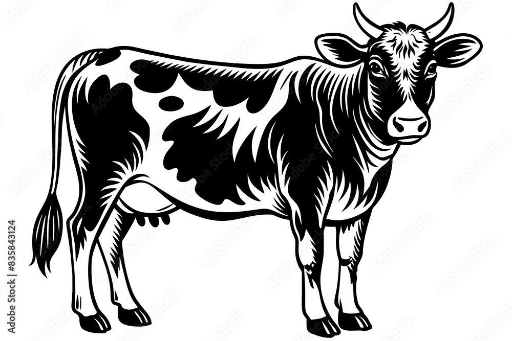 cow face silhouette vector illustration