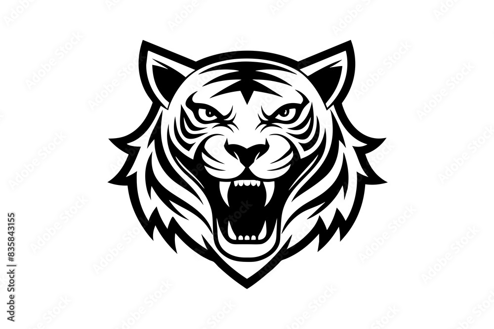 tiger face silhouette vector illustration tiger face silhouette vector illustration