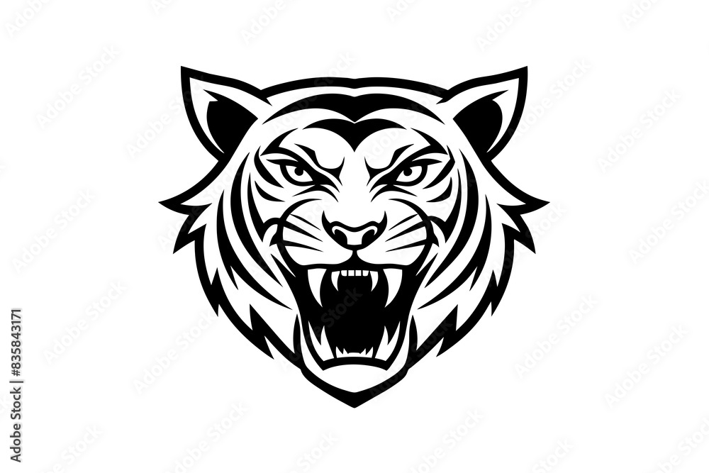 tiger face silhouette vector illustration tiger face silhouette vector illustration