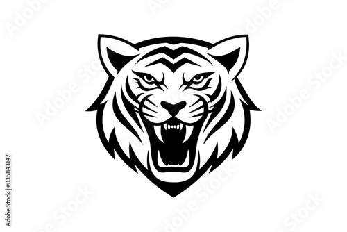 tiger face silhouette vector illustration