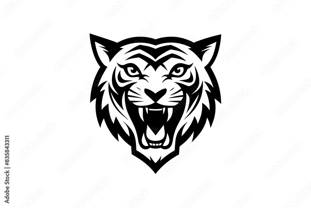 tiger face silhouette vector illustration tiger face silhouette vector illustration