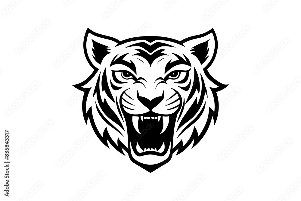 tiger face silhouette vector illustration tiger face silhouette vector illustration