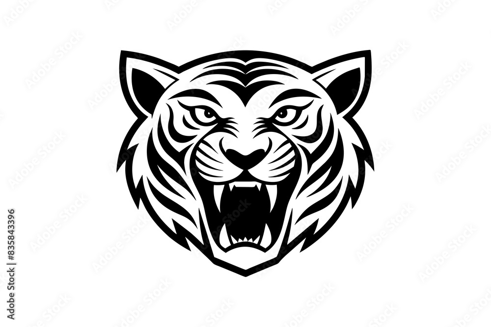 tiger face silhouette vector illustration tiger face silhouette vector illustration