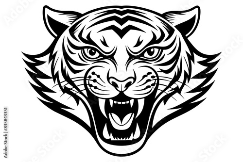 tiger face silhouette vector illustration