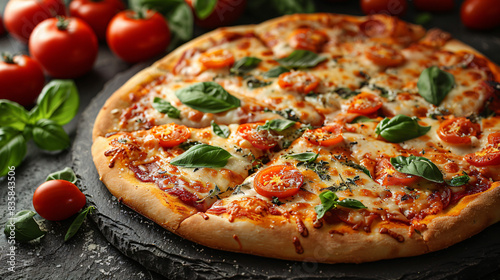 Hot delicious traditional italian pizza