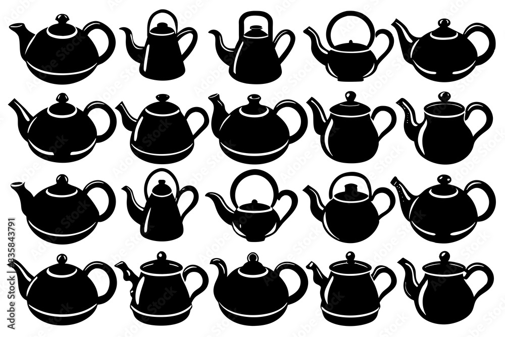 coffee cup set silhouette vector illustration coffee cup set silhouette vector illustration