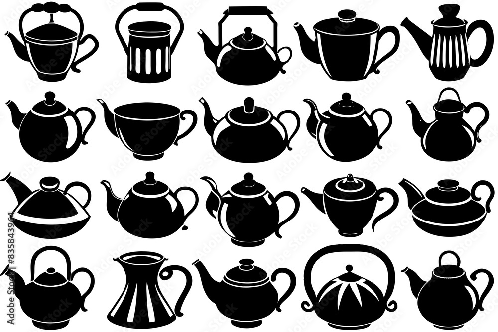 coffee cup set silhouette vector illustration coffee cup set silhouette vector illustration