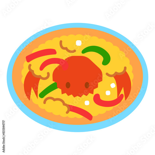 タイ料理  プーニムパッポンカリー (Poo Nim Phad Phong Kari)のアイコンイラスト