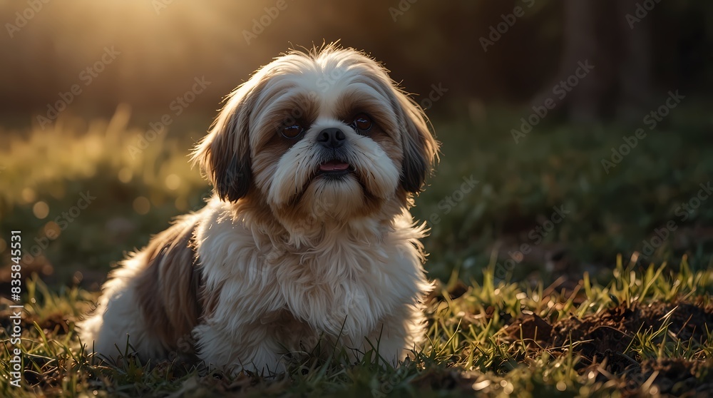 cute Shih Tzu dog taking a rest cute Shih Tzu dog taking a rest