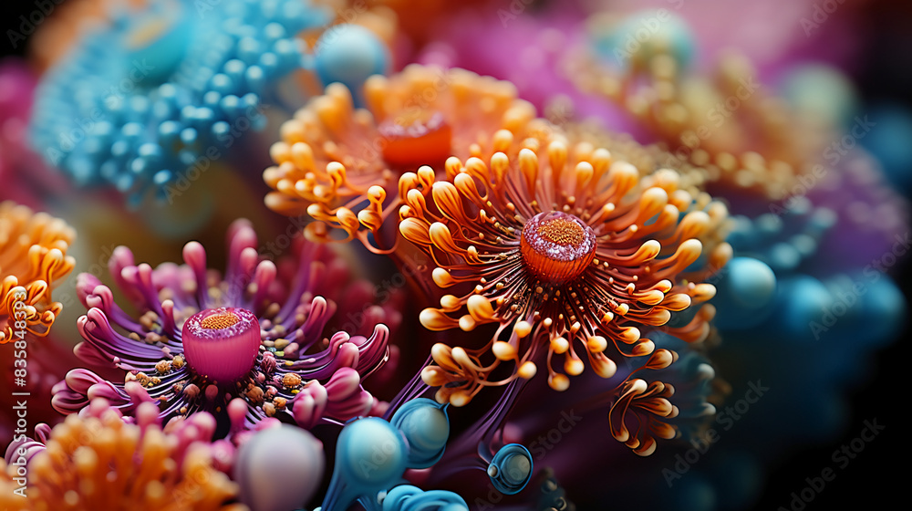 Fototapeta premium A Macro Photograph of a Thriving Bacterial Colony