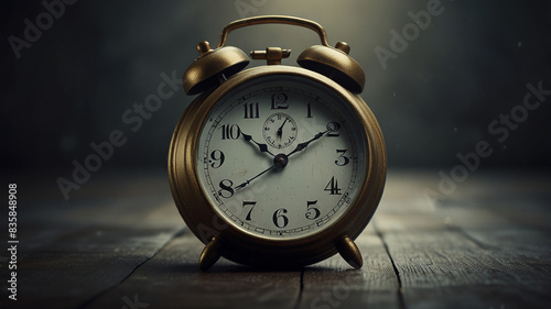 image of clock on wooden floor