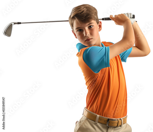 Young Golfer in Action